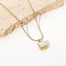 Load image into Gallery viewer, Square Moon Stone Pendant Necklace