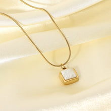 Load image into Gallery viewer, Square Moon Stone Pendant Necklace