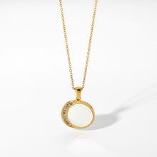 Load image into Gallery viewer, Zircon Moon Stone Pendant Necklace