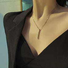 Load image into Gallery viewer, Rectangular Zircon Pendant Necklace