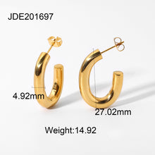 Load image into Gallery viewer, Half Round Smooth Earrings