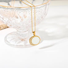 Load image into Gallery viewer, Zircon Moon Stone Pendant Necklace