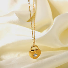 Load image into Gallery viewer, HEART LOCK PENDANT NECKLACE