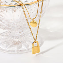 Load image into Gallery viewer, LAYERED LOCK PENDANT NECKLACE