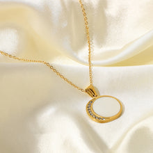 Load image into Gallery viewer, Zircon Moon Stone Pendant Necklace