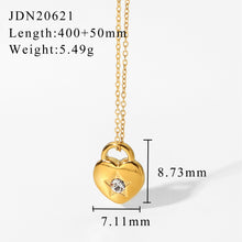 Load image into Gallery viewer, HEART LOCK PENDANT NECKLACE