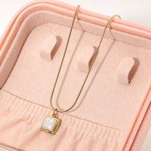 Load image into Gallery viewer, Square Moon Stone Pendant Necklace