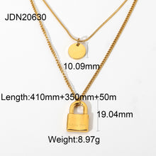 Load image into Gallery viewer, LAYERED LOCK PENDANT NECKLACE