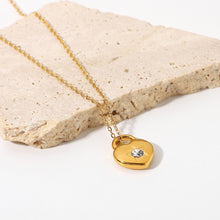 Load image into Gallery viewer, HEART LOCK PENDANT NECKLACE