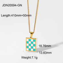 Load image into Gallery viewer, CHECK LOCK HEART PENDANT NECKLACE
