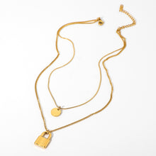 Load image into Gallery viewer, LAYERED LOCK PENDANT NECKLACE