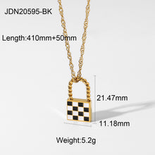 Load image into Gallery viewer, CHECK LOCK HEART PENDANT NECKLACE