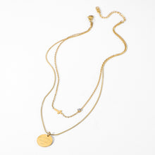 Load image into Gallery viewer, Letter Nameplate Cross Pendant Layered Necklace
