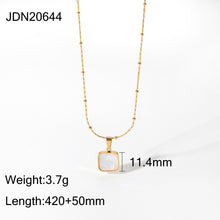 Load image into Gallery viewer, Square Moon Stone Pendant Necklace