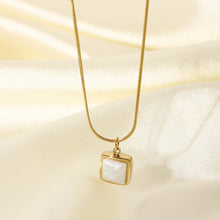 Load image into Gallery viewer, Square Moon Stone Pendant Necklace