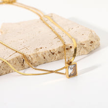 Load image into Gallery viewer, Square Zircon Pendant Necklace