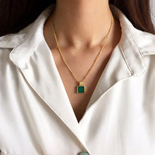 Load image into Gallery viewer, Square Pearl Drop Necklace