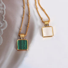 Load image into Gallery viewer, Square Pearl Drop Necklace
