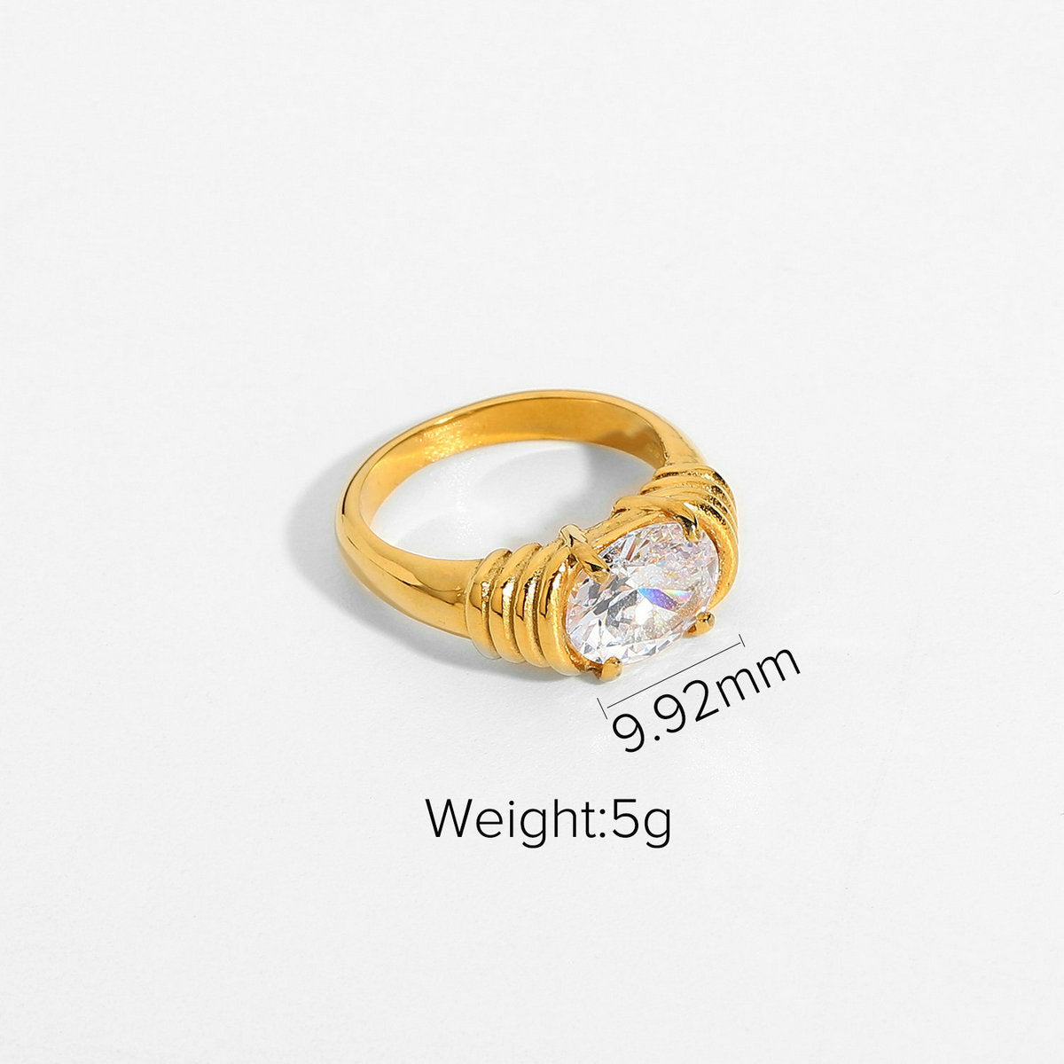 Personality Swirl Shape Zircon Ring Plated Luxury Jewelry - Temu