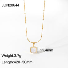 Load image into Gallery viewer, Square Moon Stone Pendant Necklace
