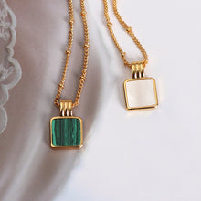 Load image into Gallery viewer, Square Pearl Drop Necklace
